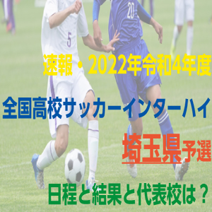 令和4年度全国高校サッカーインターハイ埼玉県予選組合せ
